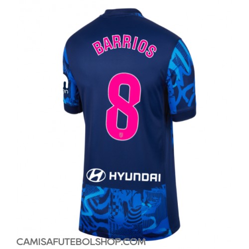 Camisa de time de futebol Atletico Madrid Pablo Barrios #8 Replicas 3º Equipamento Feminina 2024-25 Manga Curta